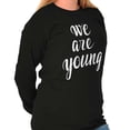 thumbnail image 4 of Young and Pretty Inspirational Lyrics Women Plus Size Long Sleeve Graphic Tee Brisco Brands 2X, 4 of 5