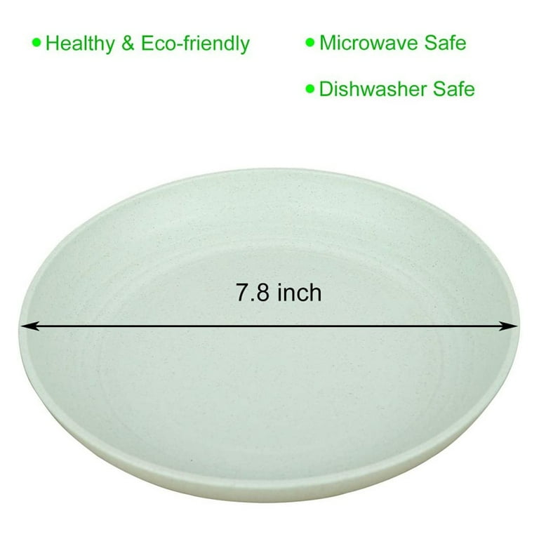 greenandlife 10inch/6pcs Dishwasher & Microwave Safe Wheat Straw Plates -  Lightweight Reusable Unbreakable Dinner Plates, Non-toxin, BPA Free and