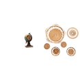 thumbnail image 1 of Figura de escritorio,Reloj de mesa con figura de globo terráqueo,decoración para oficina y hogar,Manualidades de pared,Decoración de pared colgante. Ratán tejido artesanal.,Juego de, 1 of 8