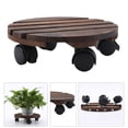 thumbnail image 4 of jinwen Support Roulant pour Plantes en Pot, Chariot en Bois pour Pot de Fleurs Rond avec Roues 30cm, 4 of 9
