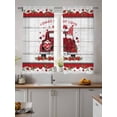 thumbnail image 2 of Semi Sheer Window Curtains 72 Inches Long, Red Valentine's Day Rod Pocket Silky Chiffon Curtain Treatment Drapes for Kitchen, Living Room, Love Heart Roses Gnomes Vintage Floral 52"x72", 2 Panels, 2 of 9