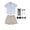 Blue 6pcs, variant on LYMAYTER Baby Boys Gentlemen Outfit Stripe Shirt Shorts Bowtie Suspenders 1-11 Years