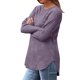 thumbnail image 5 of Ropa de trabajo,Camiseta informal holgada para mujer, cuello redondo y bajo con abertura, 95 % poliéster, 5 % elastano, cómoda para uso diario, sopatenor, 5 of 8