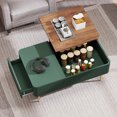 thumbnail image 4 of Modern Lift Top Wooden Coffee Table with Hidden Compartments and Shelves - Perfect for Small Homes, Apartments, Green, 4 of 7