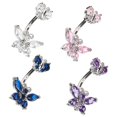 thumbnail image 1 of LEEYNEER 4Pcs Belly Button Rings Navel Belly Rings Metal Piercing Barbell Body Jewelry, 1 of 8
