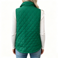 thumbnail image 3 of Womens Puffer Vest Trendy Lightweight Quilted Jackets Zip Up Stand Collar Button Padded Coat Fall Spring Winter Casual Work Outerwear, L, 3 of 3