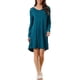 thumbnail image 1 of Camisón de manga larga con encaje para mujer Inspire Chic, vestido tipo camiseta, S azul, 1 of 6