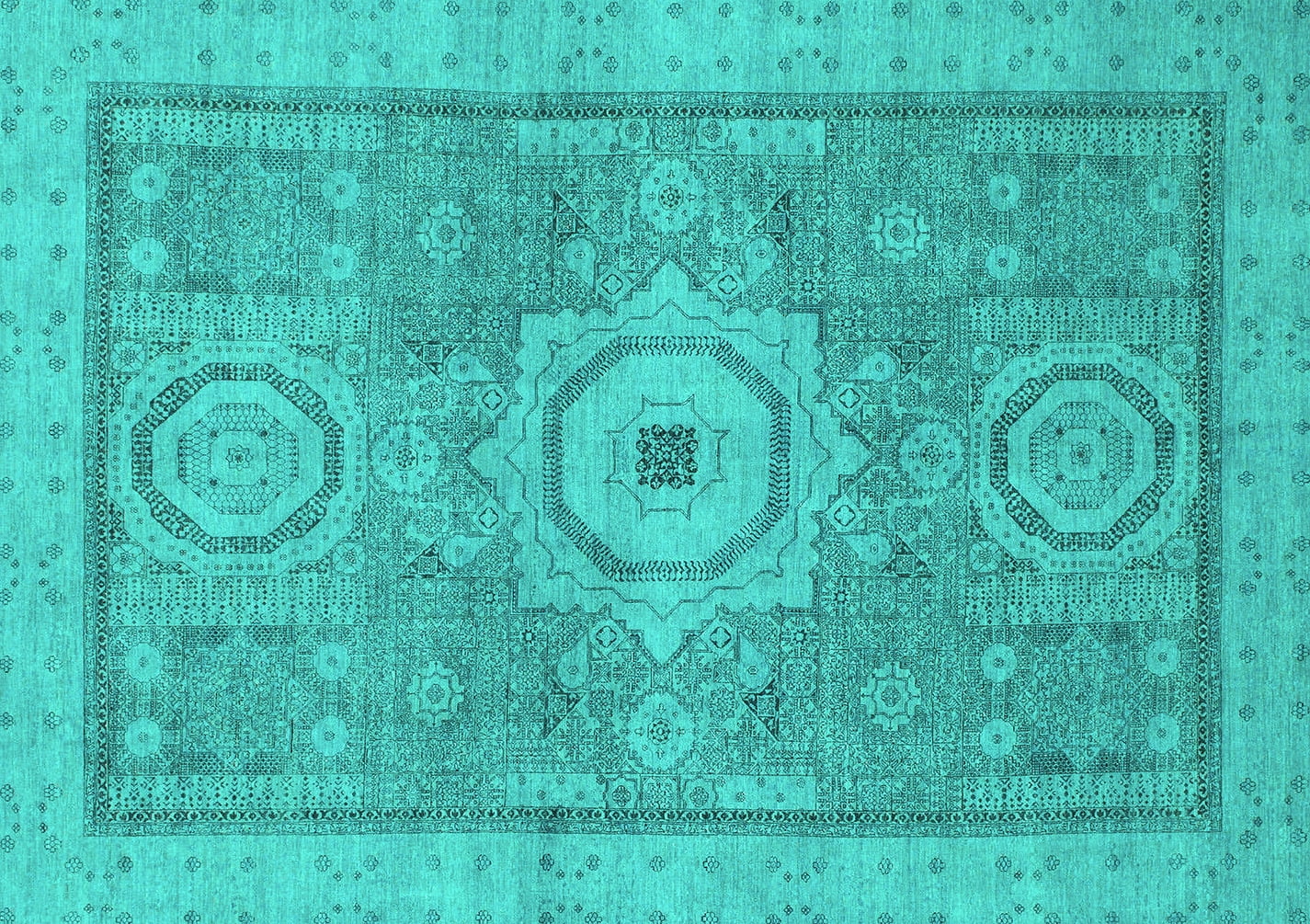 Ahgly Company Indoor Rectangle Abstract Turquoise Blue Modern Area Rugs ...