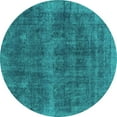 thumbnail image 1 of Ahgly Company Indoor Round Oriental Turquoise Blue Industrial Area Rugs, 3' Round, 1 of 4