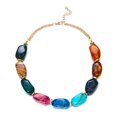 thumbnail image 5 of PISONIC Women Multicolor Irregular Beaded Choker Necklace, Vintage Mixed Color Statement Collar Necklace, 5 of 6