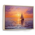 thumbnail image 2 of Designart "Sunset Sail Sailing into Beauty II" Sailing Boat Floater Framed Wall Art Print, 2 of 7