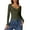 Army Green, variant on Womens Long Sleeve Twist Front V-Neck T-Shirts Double Lined Slim Fit Top Trendy Tee