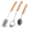 thumbnail image 3 of Dish Brush with Bamboo Handle Dish Scrubber Pan Brush, Dishwashing and Cleaning Double Head Pan Brus, 3 of 5