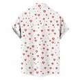thumbnail image 4 of Stamzod Hawaiian Short Sleeve Button Down Men Summer Lover Heart Beach Shirts Casual Oversized Shirt for Men Red F M, 4 of 6