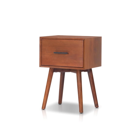 Alpine Furniture Flynn Rectangular Wood End Table - Chestnut Brown