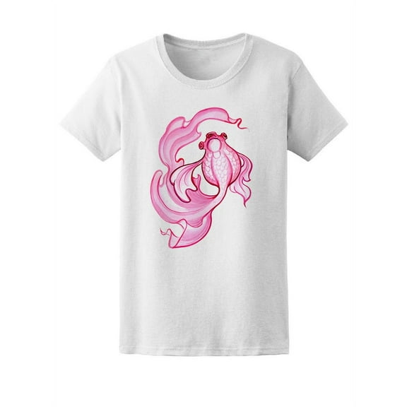 Beautiful Pink Fish Sketch Tee Women's -Image by Shutterstock