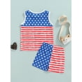 thumbnail image 4 of Bagilaanoe 4th of July Clothes for Toddler Baby Boys Sleeveless Star/Stripe Print Tank Tops + Shorts 12M 18M 24M 3T 4T 5T Kids Independence Day Outfits 2pcs Short Pants Set, 4 of 8
