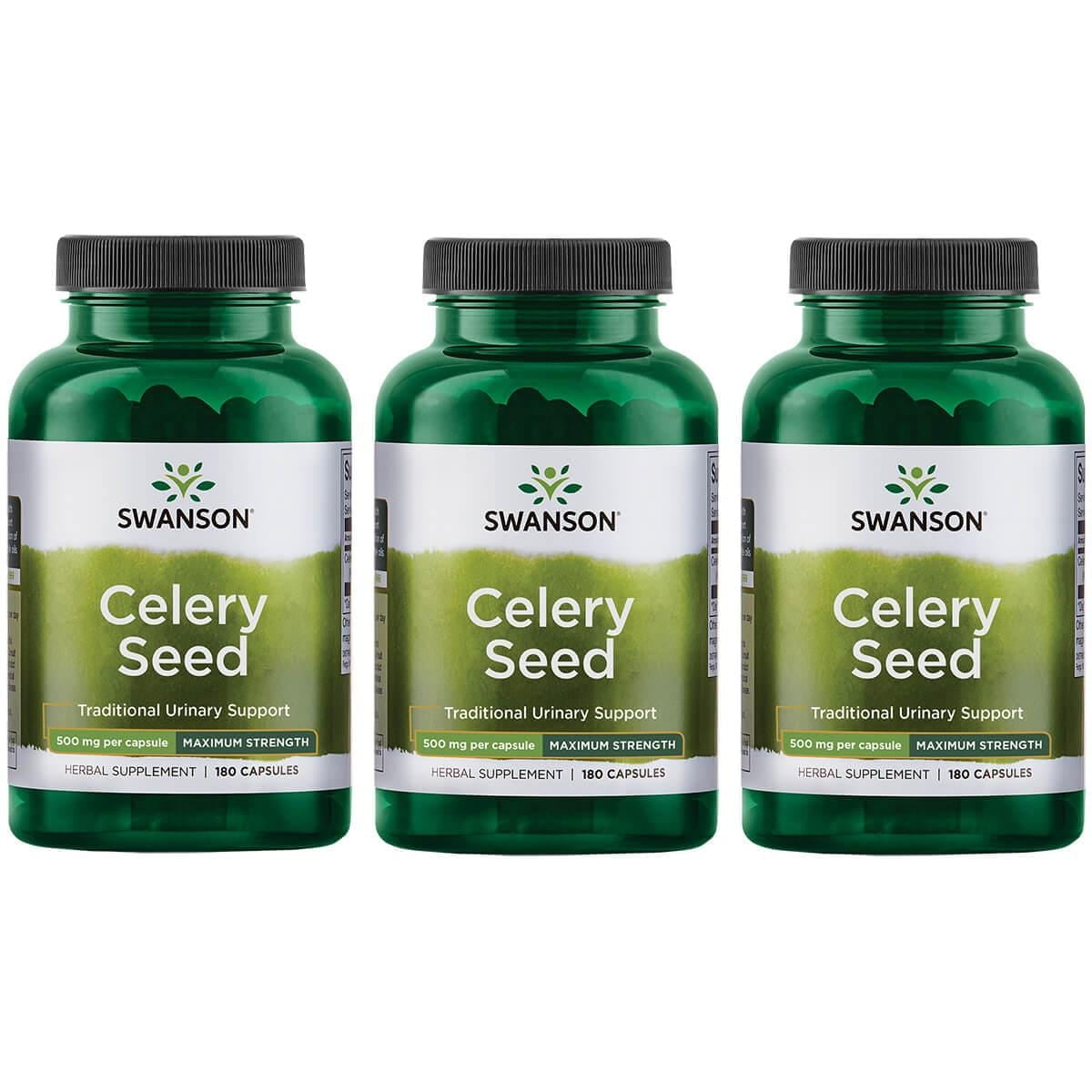 Swanson Celery Seed Maximum Strength 500 mg 180 Caps 3 Pack