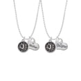 thumbnail image 1 of Delight Jewelry Silvertone Antiqued Round Seal - Initial - J - Mother & Daughter Heart Necklaces (Set of 2), 19"+2", 1 of 4
