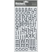 American Crafts Solid Thickers Silver Foil Alphabet Vinyl Stickers, 161 Pieces