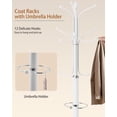 thumbnail image 2 of Metal Coat Rack with Natural Marble Base, Coat Rack Stand with 12 Hooks & Umbrella Holder, White Modern Freestanging Coat Racks, Coat Jacket Hanger Tree Stand for Corner Entryway Office, 2 of 9