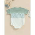 thumbnail image 4 of Bagilaanoe Newborn Baby Boy Rompers Contrast Color Stripe Short Sleeve Bodysuits 6M 12M 18M 24M Infant Casual One Piece Short Jumpsuit, 4 of 8