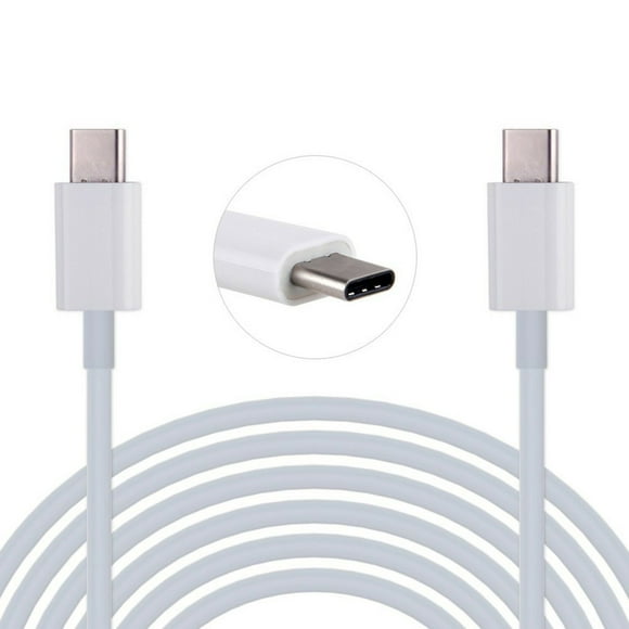 (6Ft/2M) USB 3.1 Type C to USB-C Sync Charger Cable for Samsung LG Motorola Google Phones, White