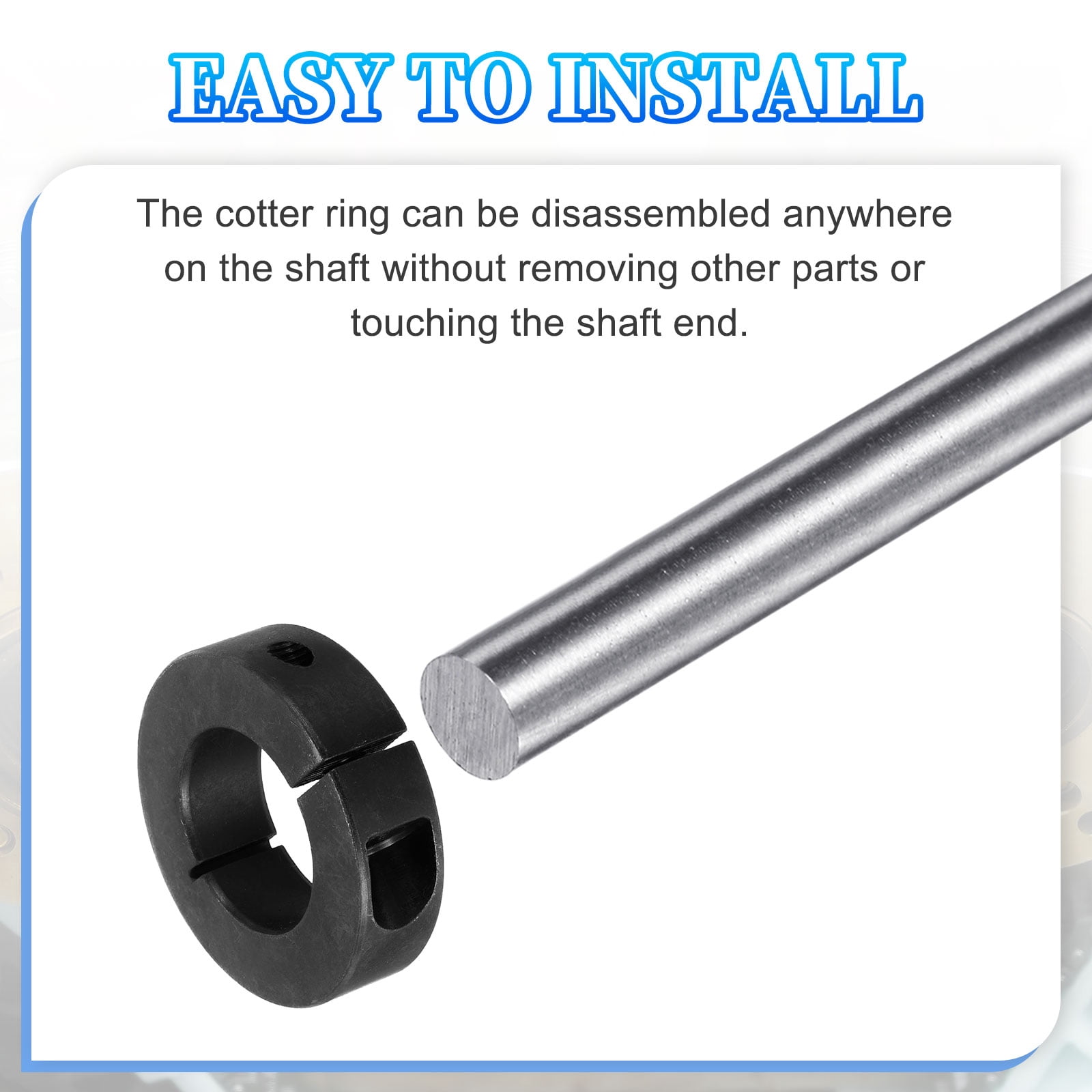 Bore 18 mm Single Split Shaft Collar 36 mm OD 13 mm Thickness Clamp Style with Set Screw & Hex Wrench (Black, 4)