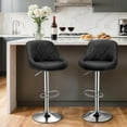 thumbnail image 2 of QRKD Bar Stools Set of 2, Swivel Counter Height Bar Stools, Modern Island Chair with Back and Footrest for Kitchen Dining Room, Black, 2 of 18