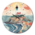thumbnail image 4 of Designart "Guiding Light by the Coast III" Coastal Oversized Wall Clock, 4 of 5