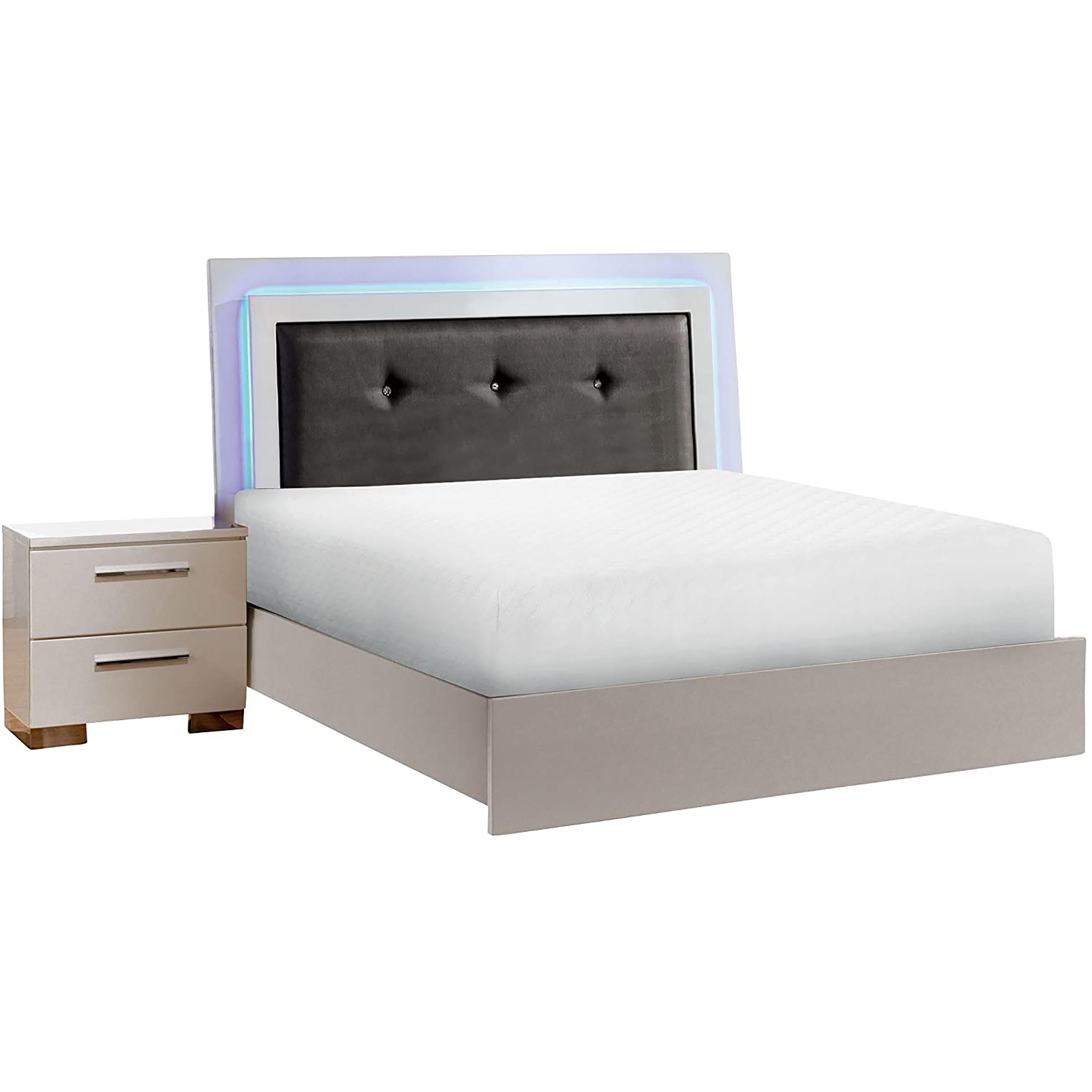 Furniture of America Acrysta Bedroom Set, 1 Eastern King Bed, 1