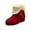 Red, variant on Snow Boots for Women,Cozy Mid Calf Winter Boots Fold Over Fringe Design Low Heel Two Way Wear Versatile Style for Women,Winter Boots for Women,Brown,6.5