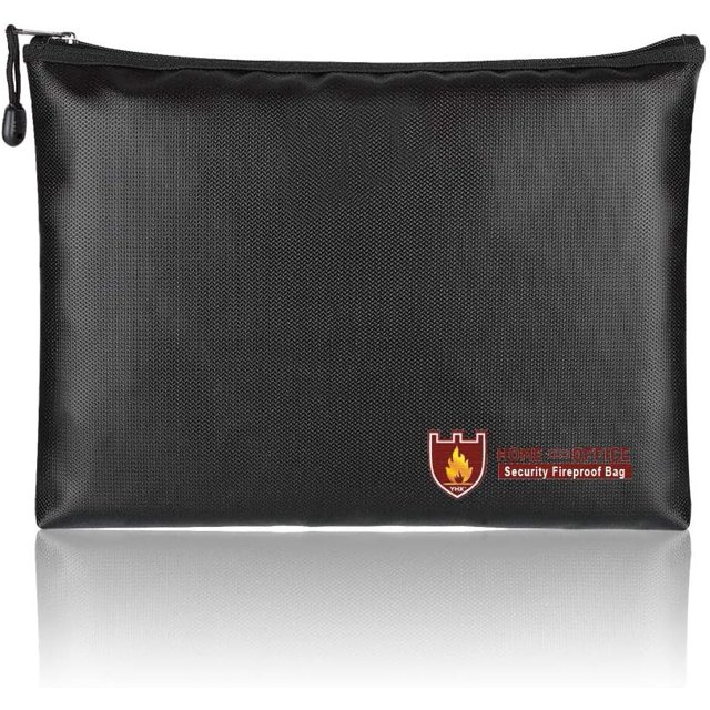 Document Bag Wallet Briefcase Fire-Resistant Fire Zipper A4 Portable for Home Office Use Passport Money Certificates Laptop (13.5 x 9.8in)
