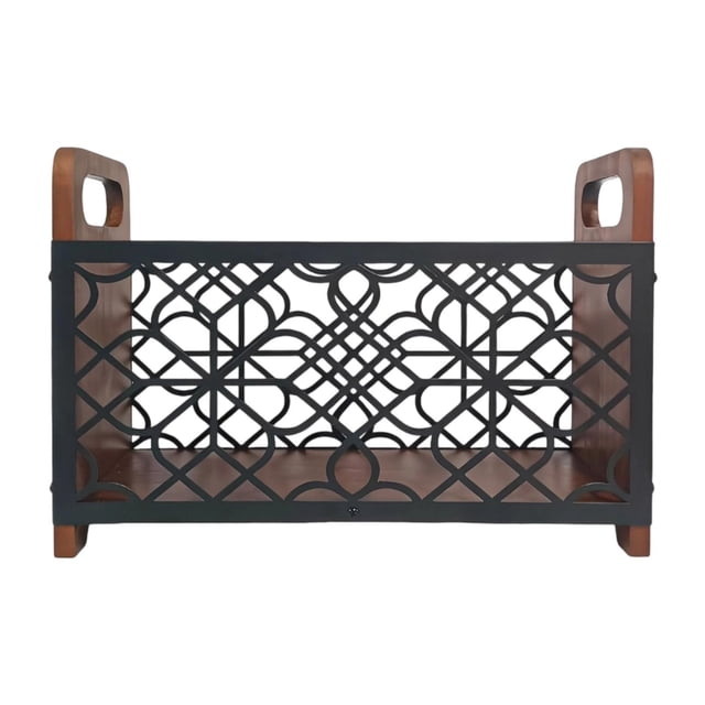 Tnarru Wood Magazine Rack Farmhouse Rustic Mail Organizer for Mails Books Envelopes Geometry