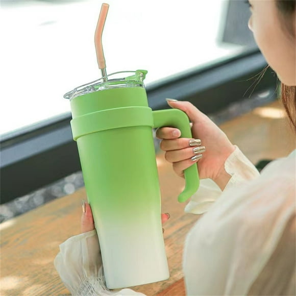 Yykcavykas Reduced Price High-capacity 40oz Handle Cup, Stainless Steel Insulation Cup, Cold Insulation Vacuum Car Mounted Straw Handle, Car Water Cup|Multicolour-938