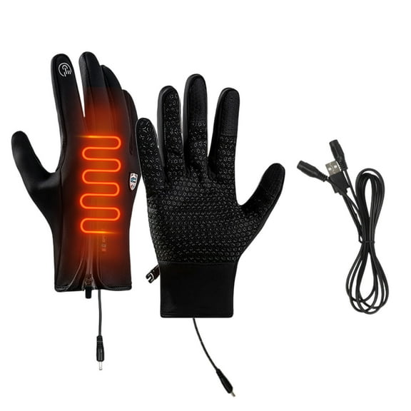 Hxlamzoo USB Heated Gloves for Men & Women, Waterproof Windproof Touchscreen Thermal Winter Gloves for Driving Cycling Hunting Hiking Skiing Outdoor Activities