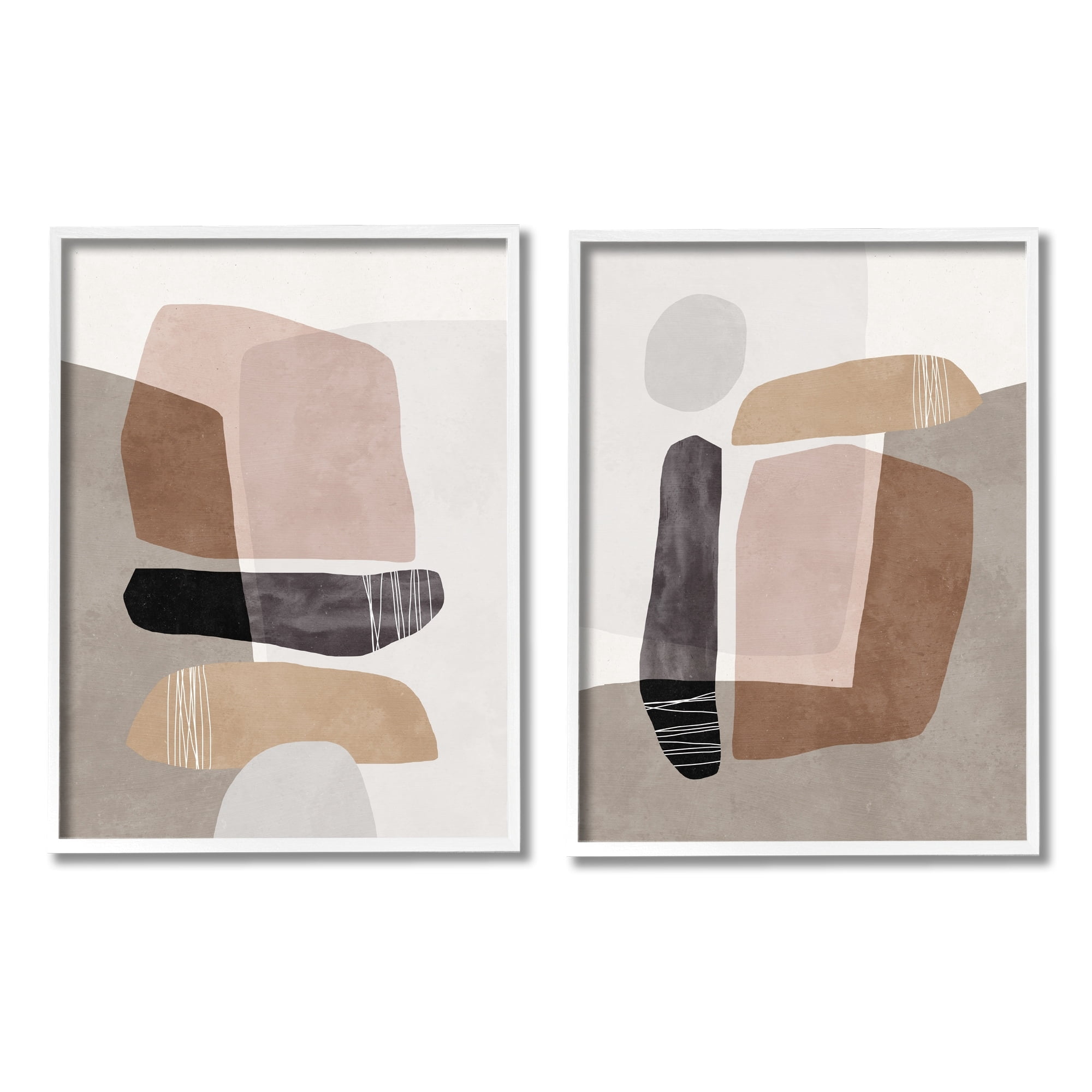 Stupell Industries Abstract Nature Rock Balancing Transparent Collage ,24 x 30, Design by Nina Blue