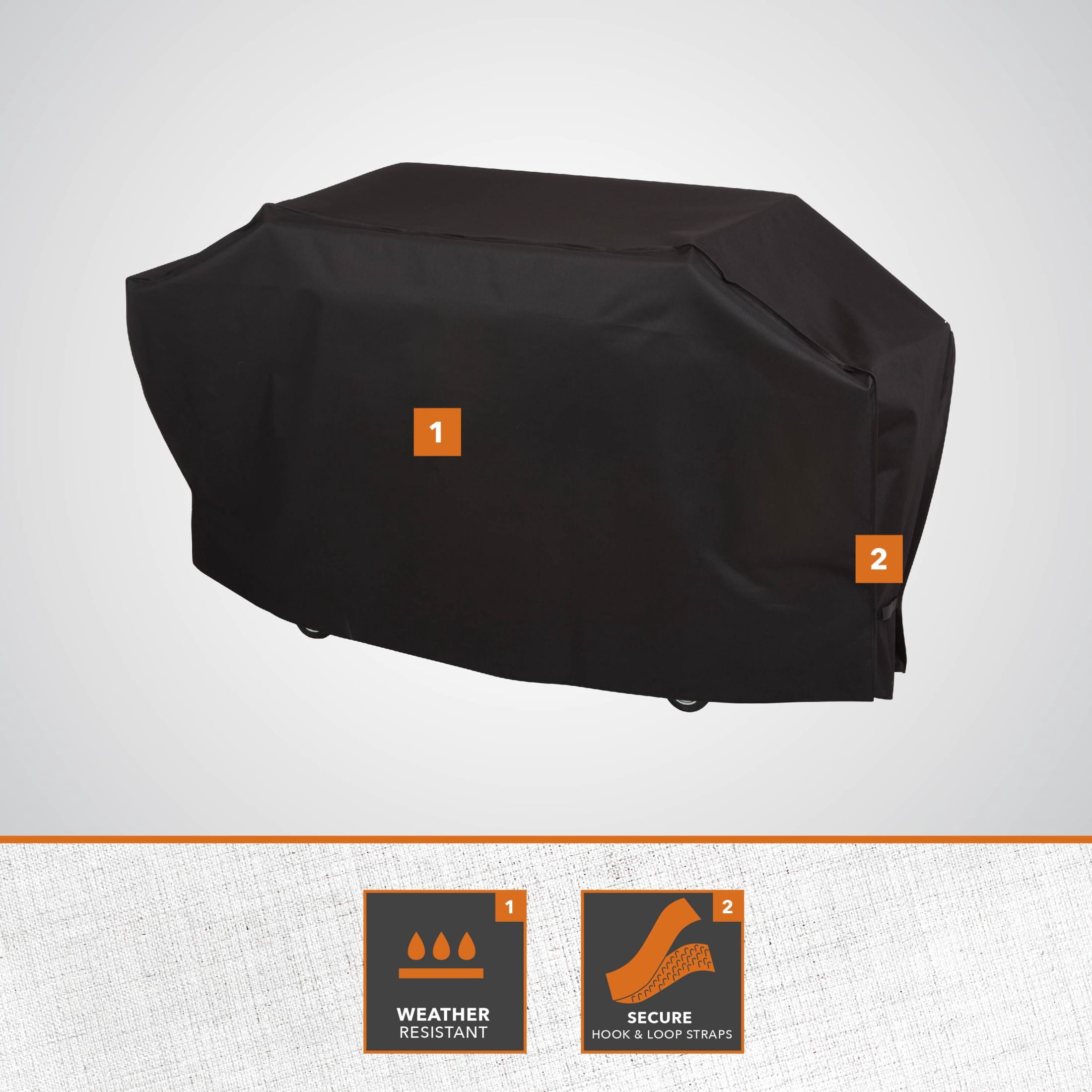 Monterey Water Resistant Outdoor Griddle Cover, 65 in. W x 23 in. D x 36 in. H, Black