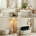 thumbnail image 6 of Furniliving Storage Ottoman Bench, Upholstered End of Bed Bench with Large Storage, Faux Teddy Entryway Bedroom Bench, Flipping Lid Storage Bench for Living Room, Bedroom, Entryway. Wihte, 6 of 10