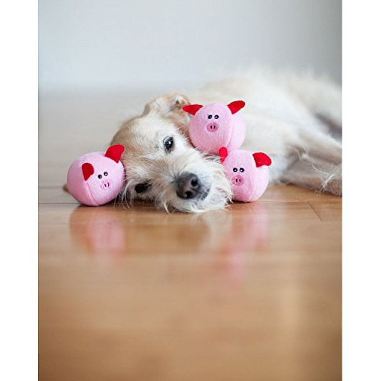 ZippyPaws - Farm Pals Burrow, Interactive Squeaky Hide and Seek Plush Dog Toy - Bubble Babiez Pig Barn