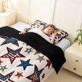thumbnail image 3 of Manfei Vintage Stars Us Flag Twin Comforter Sets,Blue Red Bedding Set,Black Reversible,2 Pieces,1 Comforter and 1 Pillowcase, 3 of 7
