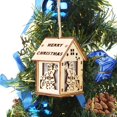 thumbnail image 3 of Bonita mini casa hueca de madera, árbol de luz de Navidad, decoración para colgar (Santa Claus) Tmvgtek Oficina Multiescena Multifunción, 3 of 6