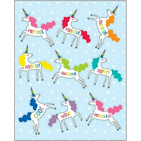 Hello Sunshine Unicorns Shape Stickers, 54 Per Pack, 12 Packs