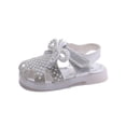 thumbnail image 1 of LUXUR Girls Dress Sandal Summer Flat Sandals Beach Princess Shoes Rhinestone Girl's Silver 6C, 1 of 6