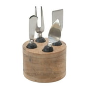 Creative Co-Op DF4998 Mango Wood Stand w/Cheese Spreaders
