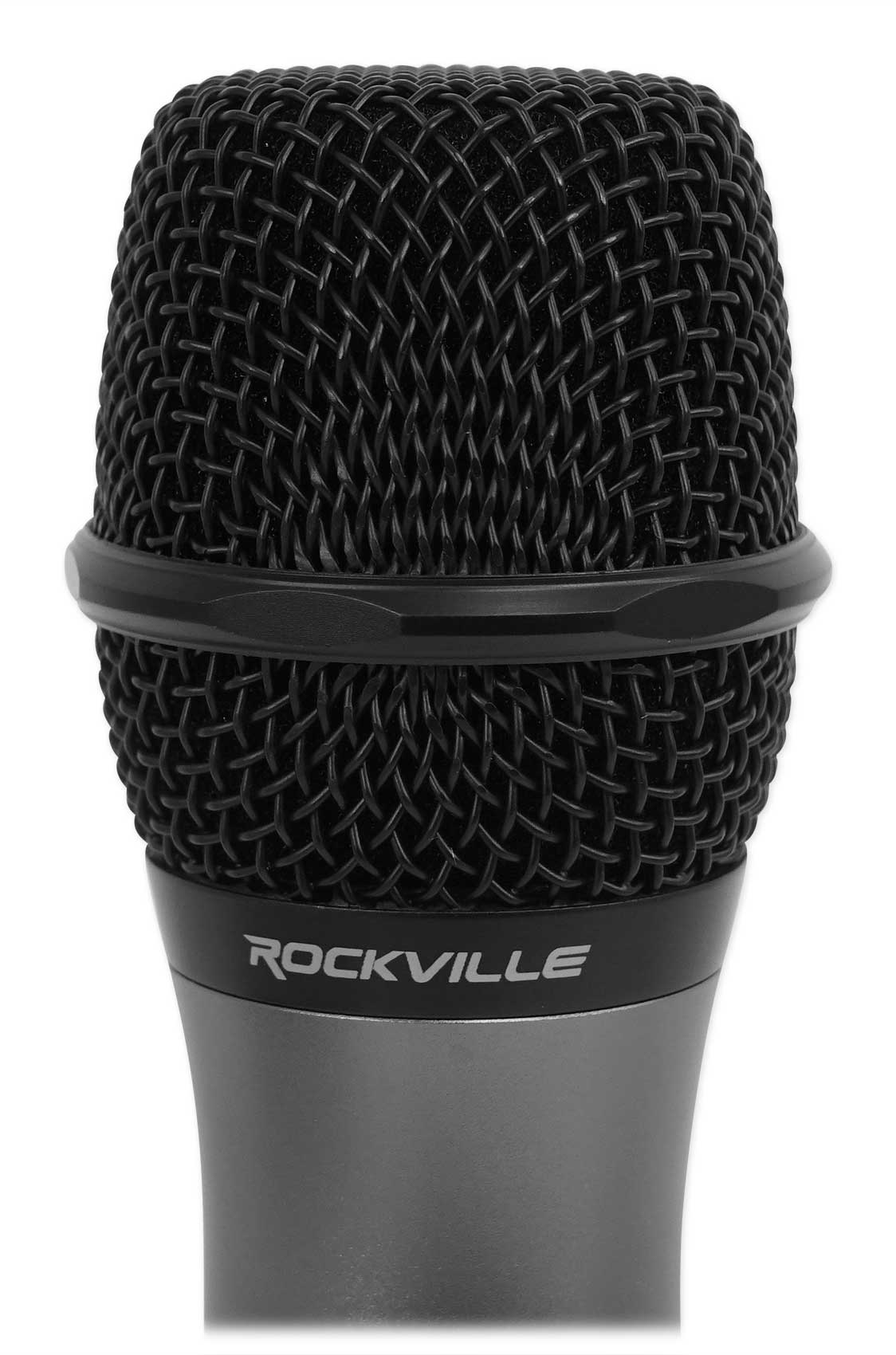 Rockville Dual UHF 15-Ch Metal Handheld Wireless Vocal Karaoke Microphone System