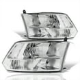 thumbnail image 2 of AJP Distributors Quad Headlights Lamps Chrome Housing Clear Signal Assembly LH+RH Compatible/Replacement For Dodge Ram 2009 2010 2011 2012 2013 2014 2015 2016 2017 2018 09 10 11 12 13 14 15 16 17 18, 2 of 9