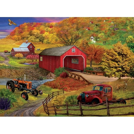 SUNSOUT INC - Bridge Crossing - 1000 pc Jigsaw Puzzle by Artist: Bigelow Illustrations - Finished Size 20" x 27" - MPN# 31586
