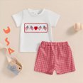 thumbnail image 2 of My First 4th of July Baby Boy Outfit Independence Day 4th Of July Toddler Boy Outfit American Flag T-Shirt and Gingham Plaid Shorts Set Independence Day Clothes, 2 of 5