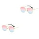 thumbnail image 3 of Qarigey Gafas de sol hexagonales para hombre y mujer, lentes polarizadas a la moda, montura ligera, protección para PC, color dorado, rosa, Dorado Rosa Azul C14 2Conjunto, 3 of 6